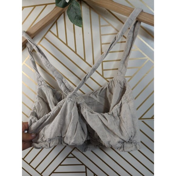 ABERCROMBIE & FITCH Women's Beige Linen Cross Back Tank Blouse Size Medium - Picture 5 of 7